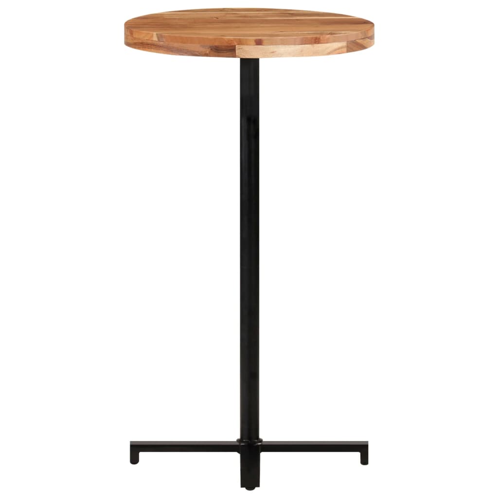 Tavolino da Bar Rotondo Ø60x110 cm in Legno Massello di Acacia