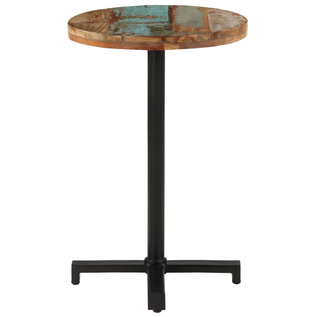 Tavolo da Bistrot Rotondo Ø50x75 cm Legno Massello di Recupero