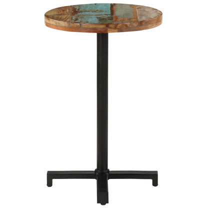 Tavolo da Bistrot Rotondo Ø50x75 cm Legno Massello di Recupero