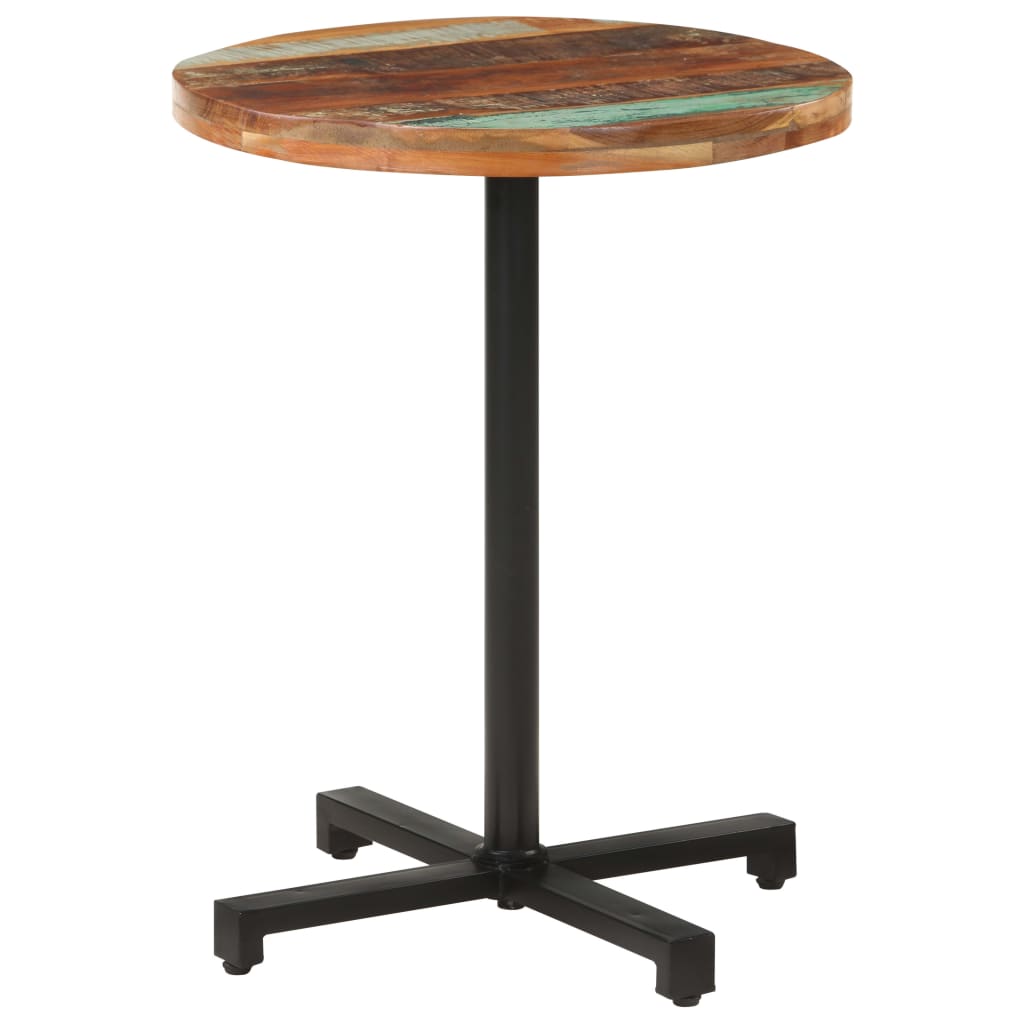 Tavolo da Bistrot Rotondo Ø60x75 cm Legno Massello di Recupero