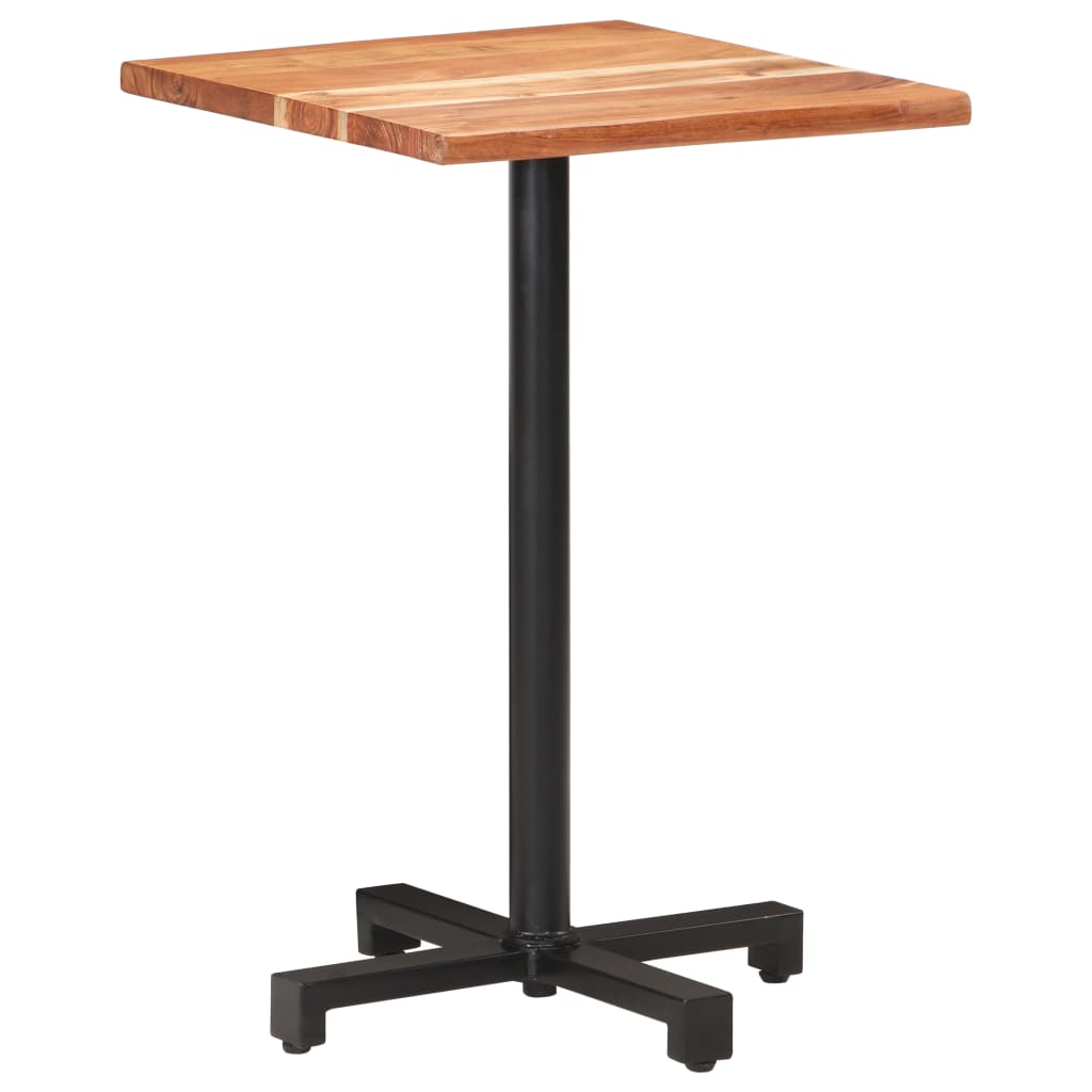 Tavolino da Bistrot Bordi Spigoli Vivi 50x50x75 cm Legno Acacia
