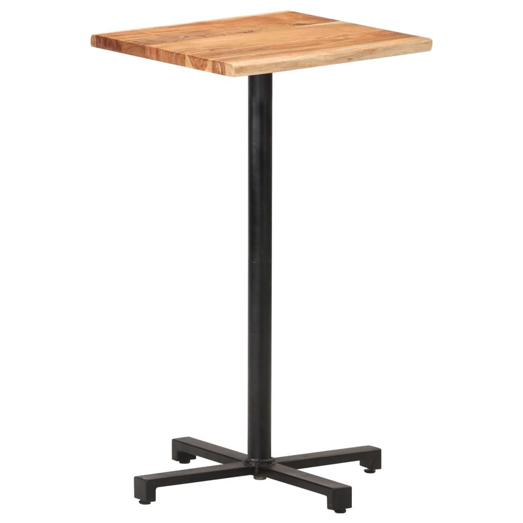 Tavolino da Bar con Bordi Spigoli Vivi 50x50x110cm Legno Acacia