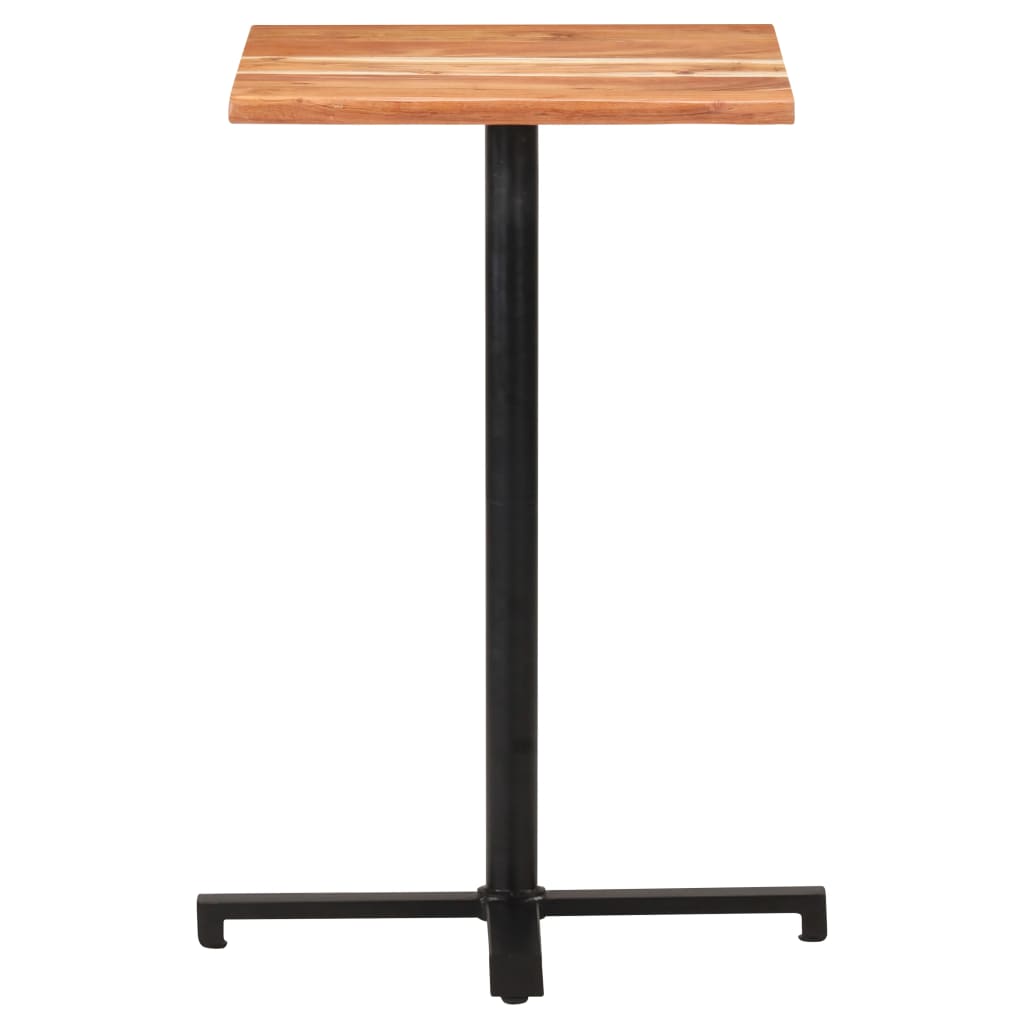 Tavolino da Bar con Bordi Spigoli Vivi 50x50x110cm Legno Acacia