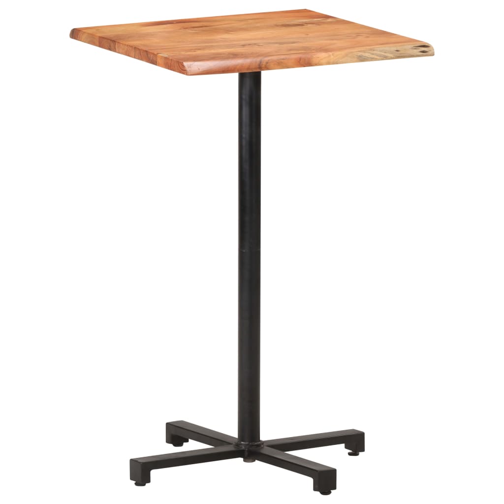 Tavolino da Bar con Bordi Spigoli Vivi 60x60x110cm Legno Acacia