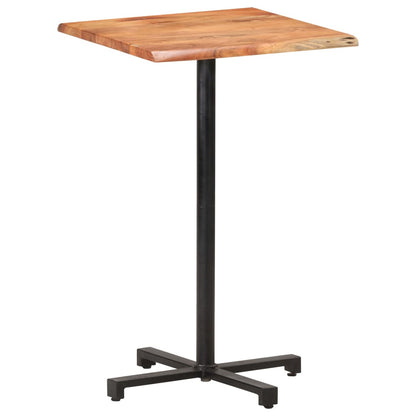 Tavolino da Bar con Bordi Spigoli Vivi 60x60x110cm Legno Acacia