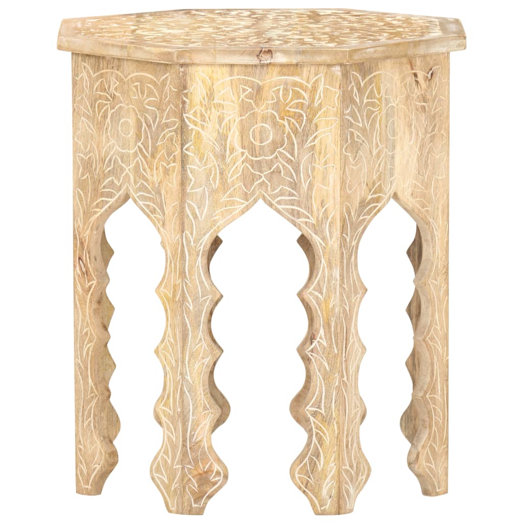 Tavolino da Salotto Ã˜48 cm in Legno Massello di Mango