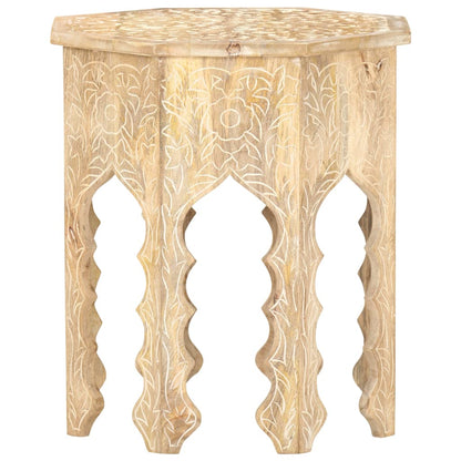 Tavolino da Salotto Ã˜48 cm in Legno Massello di Mango