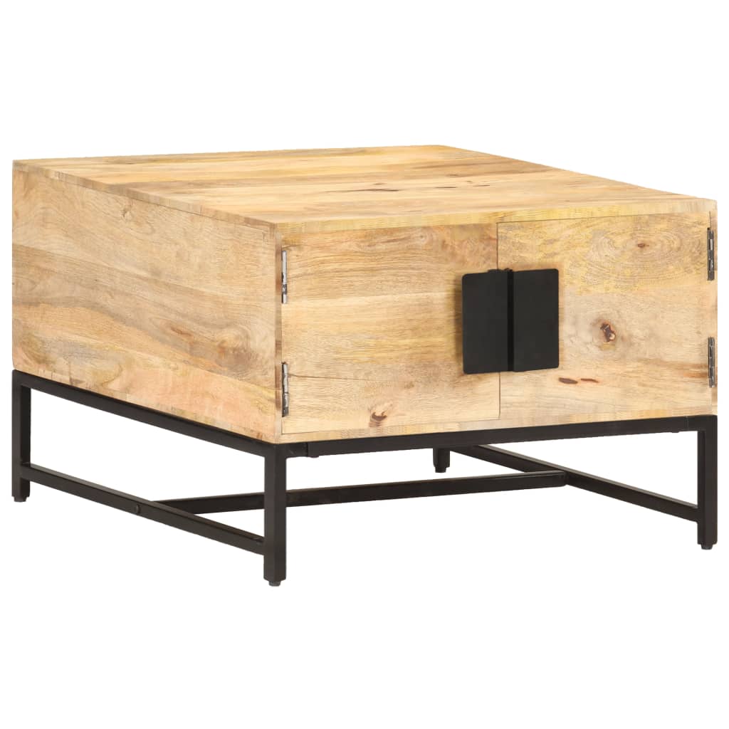 Tavolino da Salotto 67x67x45 cm in Legno Massello di Mango