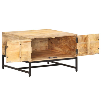 Tavolino da Salotto 67x67x45 cm in Legno Massello di Mango