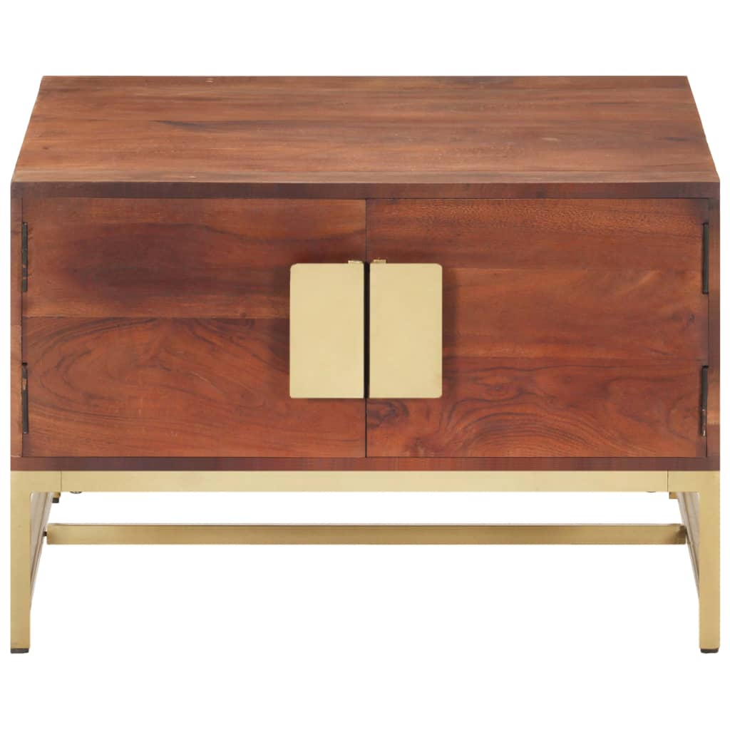Tavolino Salotto Marrone ambra 67x67x45cm Legno Massello Acacia