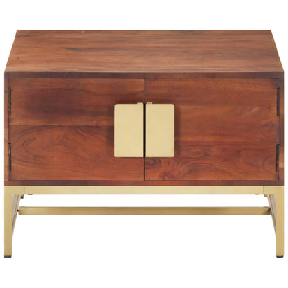 Tavolino Salotto Marrone ambra 67x67x45cm Legno Massello Acacia
