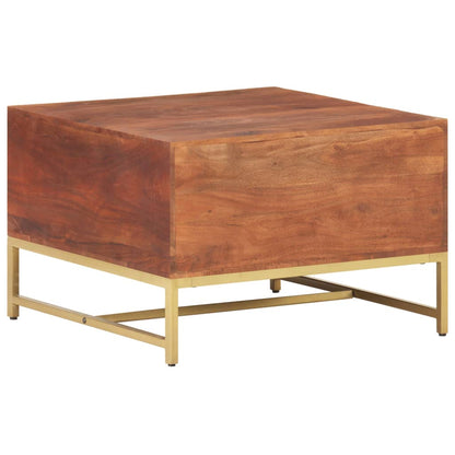 Tavolino Salotto Marrone ambra 67x67x45cm Legno Massello Acacia