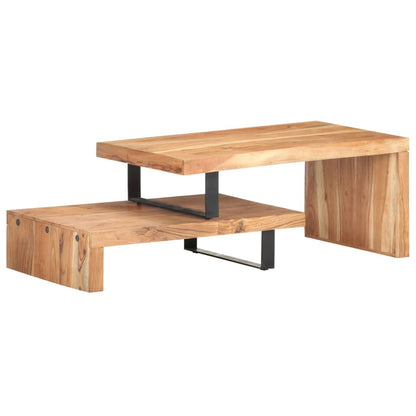 Set Tavolini da Salotto 2 pz in Legno Massello di Acacia
