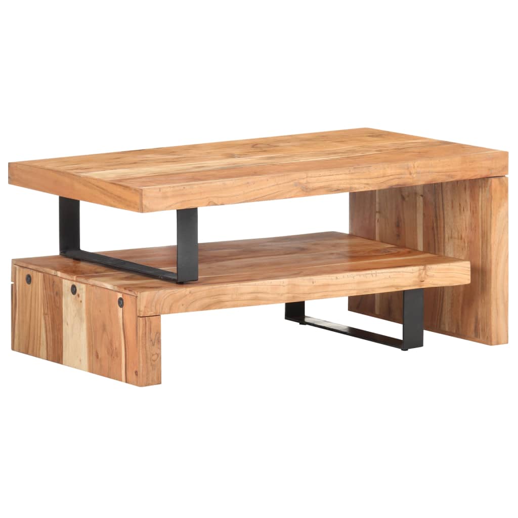 Set Tavolini da Salotto 2 pz in Legno Massello di Acacia