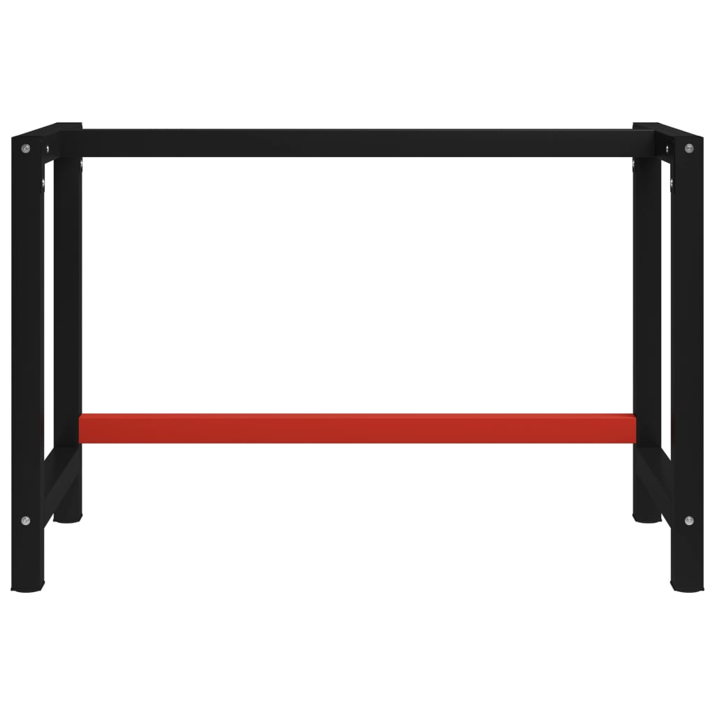Telaio per Banco da Lavoro in Metallo 120x57x79 cm Nero e Rosso