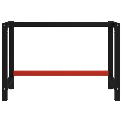Telaio per Banco da Lavoro in Metallo 120x57x79 cm Nero e Rosso