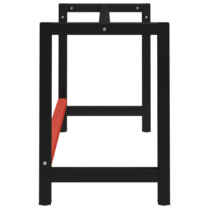Telaio per Banco da Lavoro in Metallo 120x57x79 cm Nero e Rosso