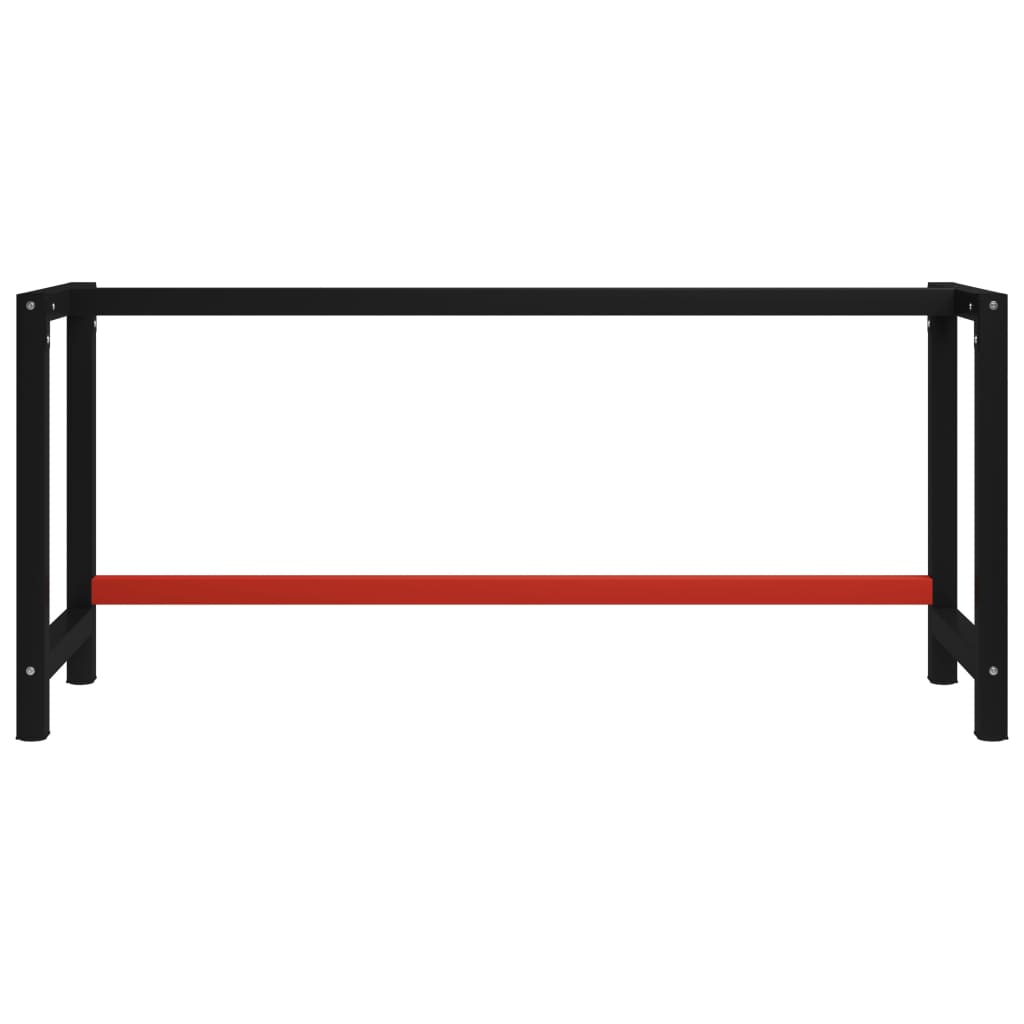 Telaio per Banco da Lavoro in Metallo 175x57x79 cm Nero e Rosso