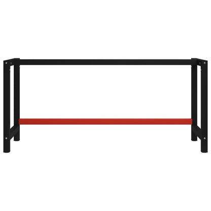 Telaio per Banco da Lavoro in Metallo 175x57x79 cm Nero e Rosso