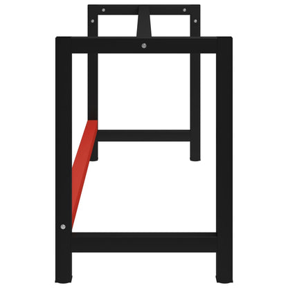 Telaio per Banco da Lavoro in Metallo 175x57x79 cm Nero e Rosso