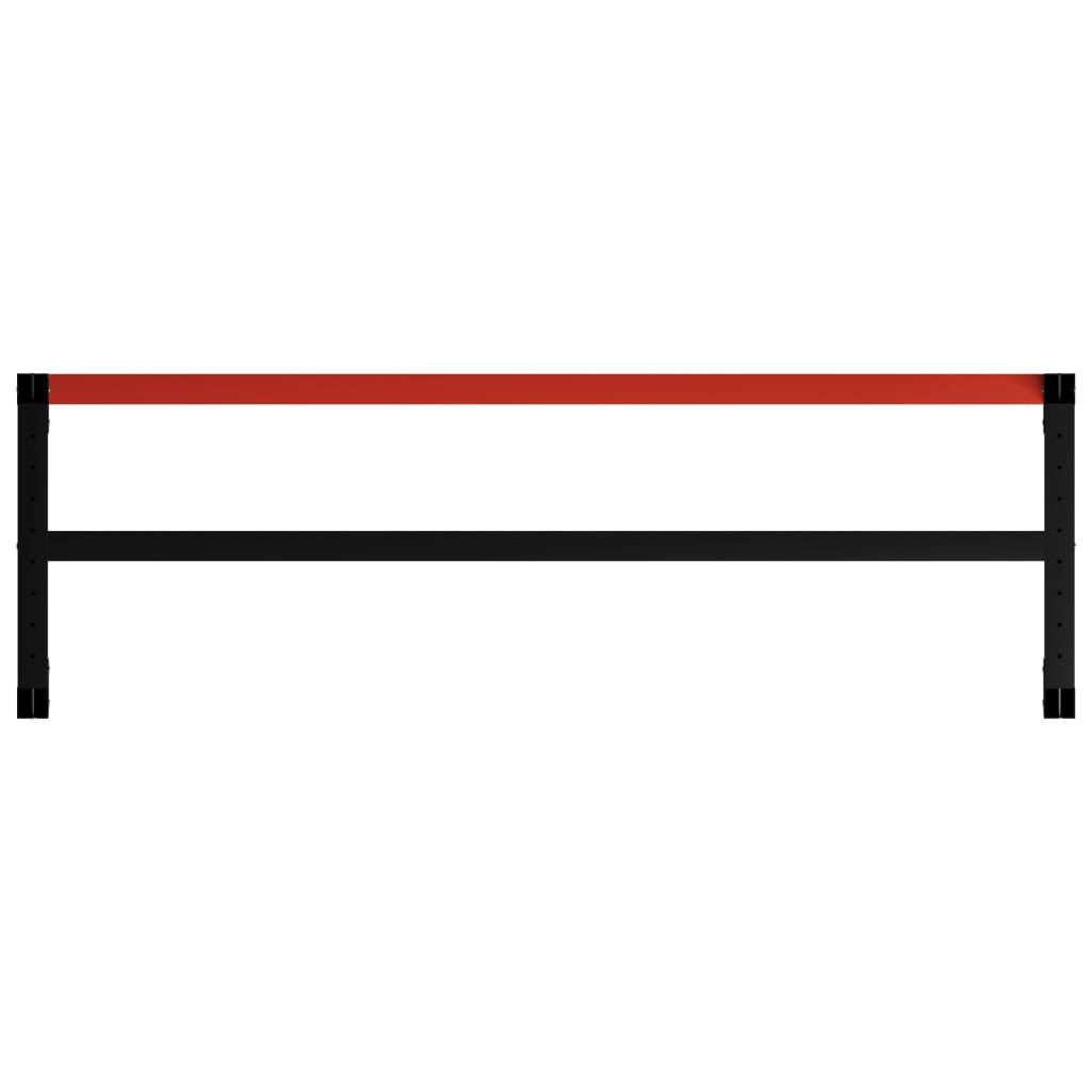 Telaio per Banco da Lavoro in Metallo 175x57x79 cm Nero e Rosso