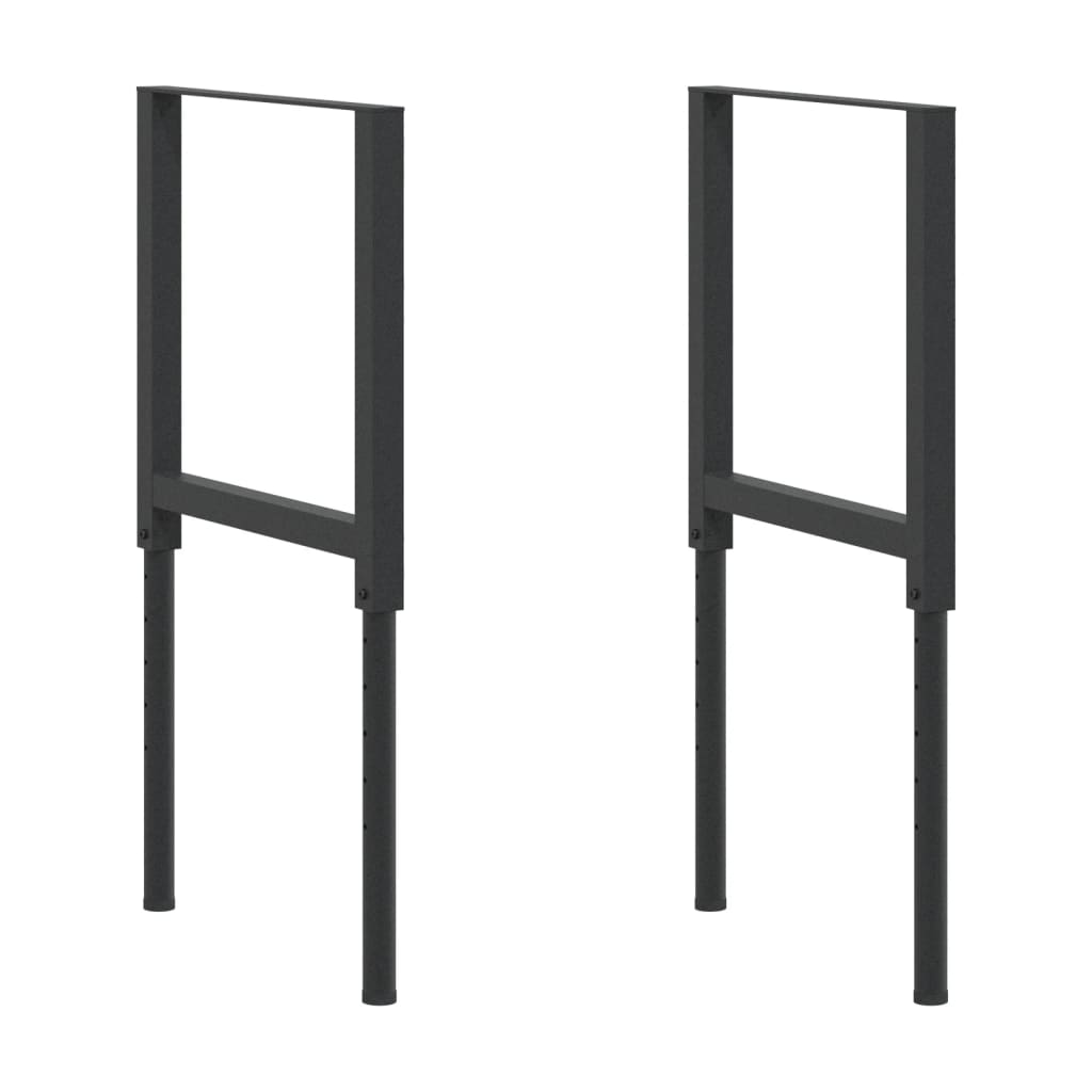 Telai per Banco da Lavoro 2 pz in Metallo 55x(69-95,5) cm Neri