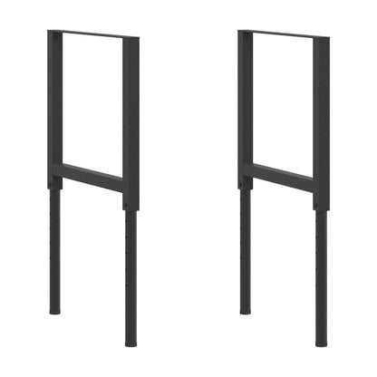 Telai per Banco da Lavoro 2 pz in Metallo 55x(69-95,5) cm Neri