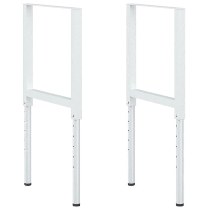 Telai per Banco da Lavoro 2 pz in Metallo 55x(69-95,5) cm Grigi