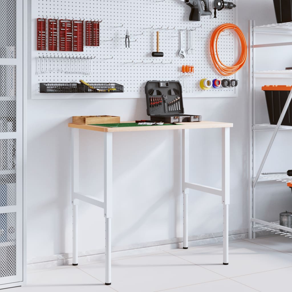 Telai per Banco da Lavoro 2 pz in Metallo 55x(69-95,5) cm Grigi