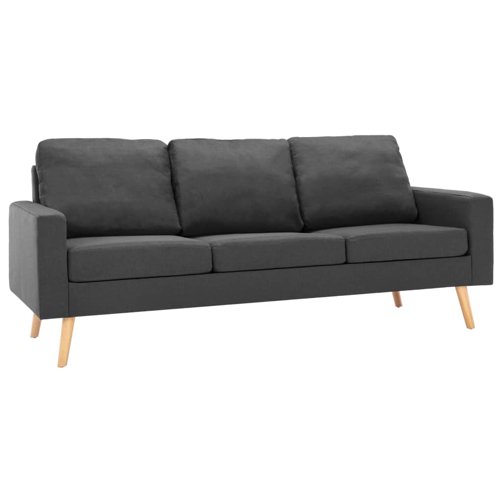 Set di Divani 2 pz in Tessuto Grigio Scuro