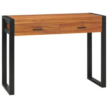 Scrivania con 2 Cassetti 100x40x75 cm in Legno di Teak