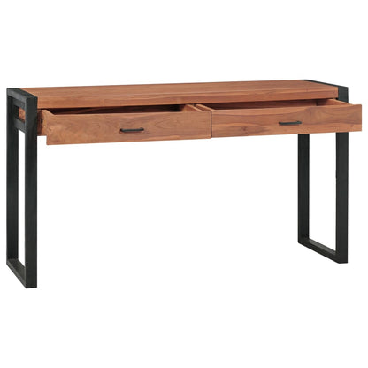 Scrivania con 2 Cassetti 140x40x75 cm in Legno di Teak