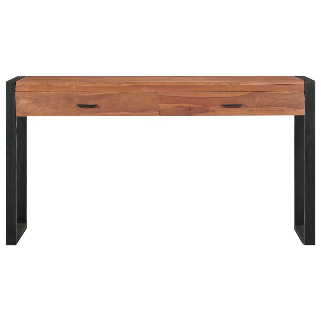 Scrivania con 2 Cassetti 140x40x75 cm in Legno di Teak