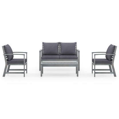 Set Divani da Giardino 4 pz con Cuscini in Massello di Acacia
