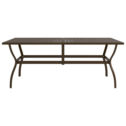 Tavolo da Giardino Marrone 190x80x72 cm in Acciaio