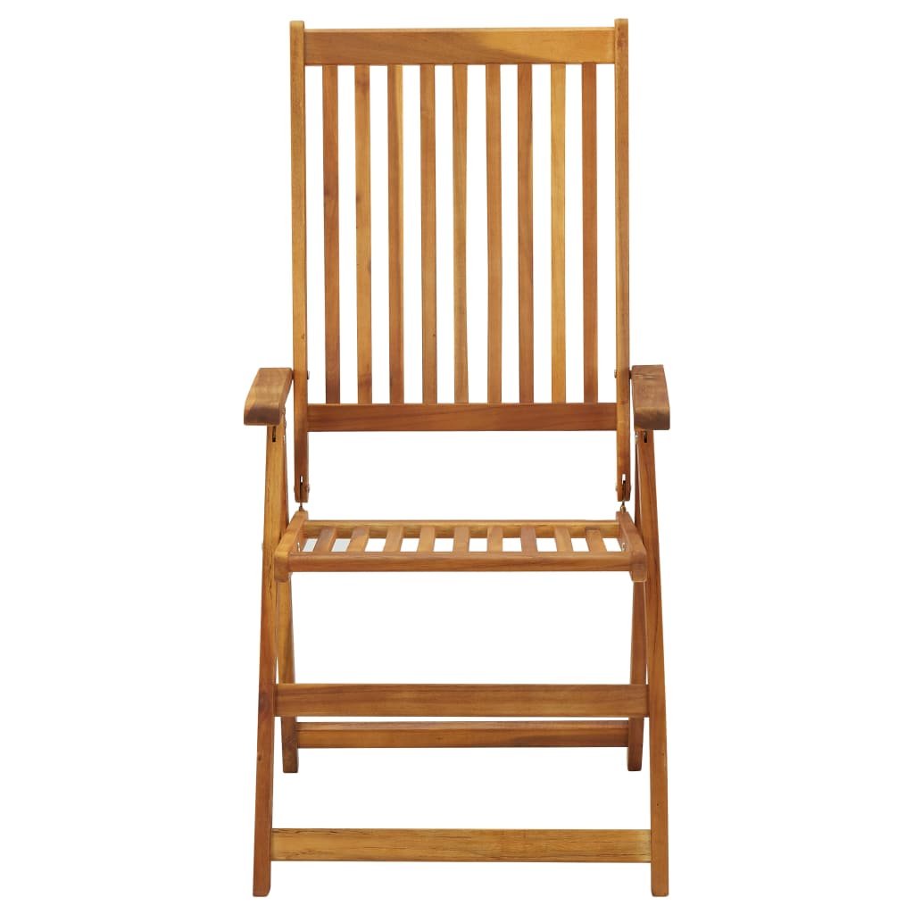 Sedie Reclinabili da Giardino 3 pz in Legno Massello di Acacia