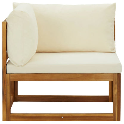 Divani Modulari Angolari 2 pz con Cuscino Bianco Crema