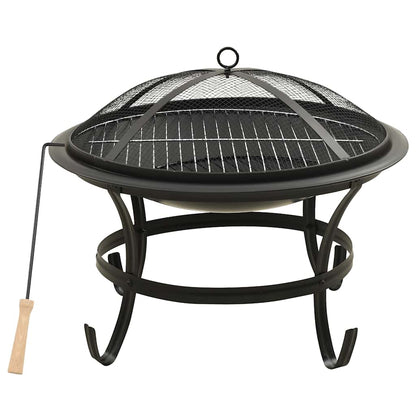 Braciere e Barbecue 2 in 1 con Attizzatoio 56x56x49 cm Acciaio