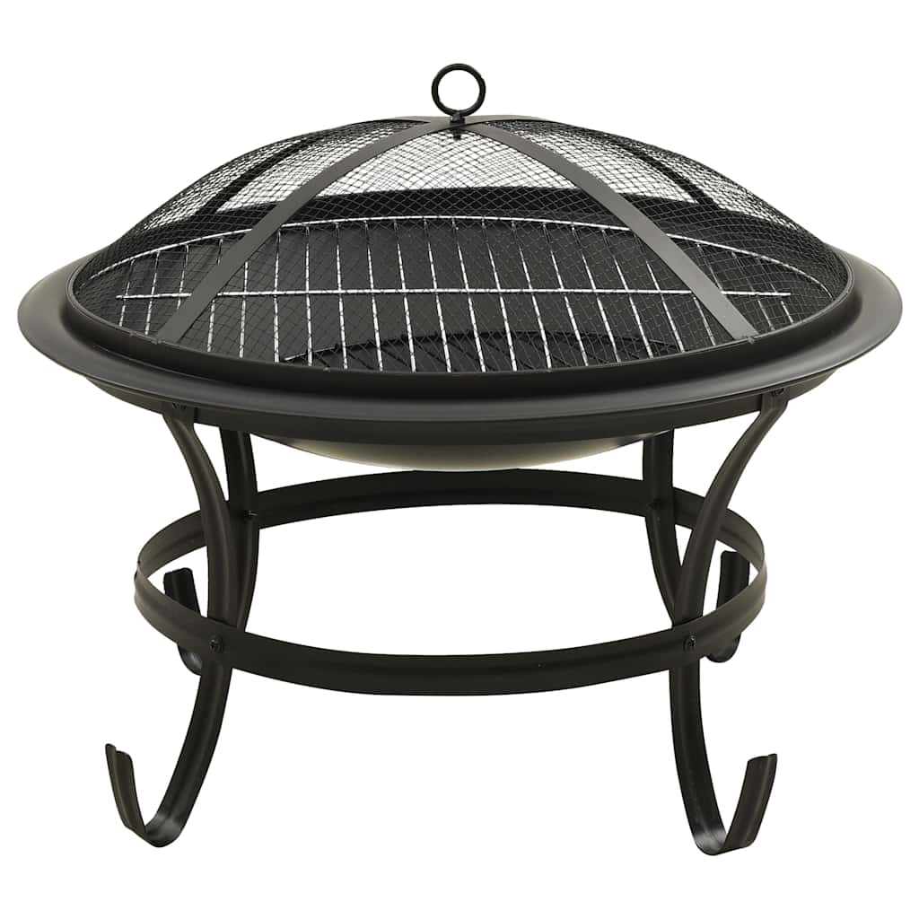 Braciere e Barbecue 2 in 1 con Attizzatoio 56x56x49 cm Acciaio