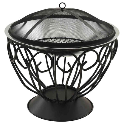 Braciere e Barbecue 2in1 e Attizzatoio 59x59x60 cm Acciaio Inox