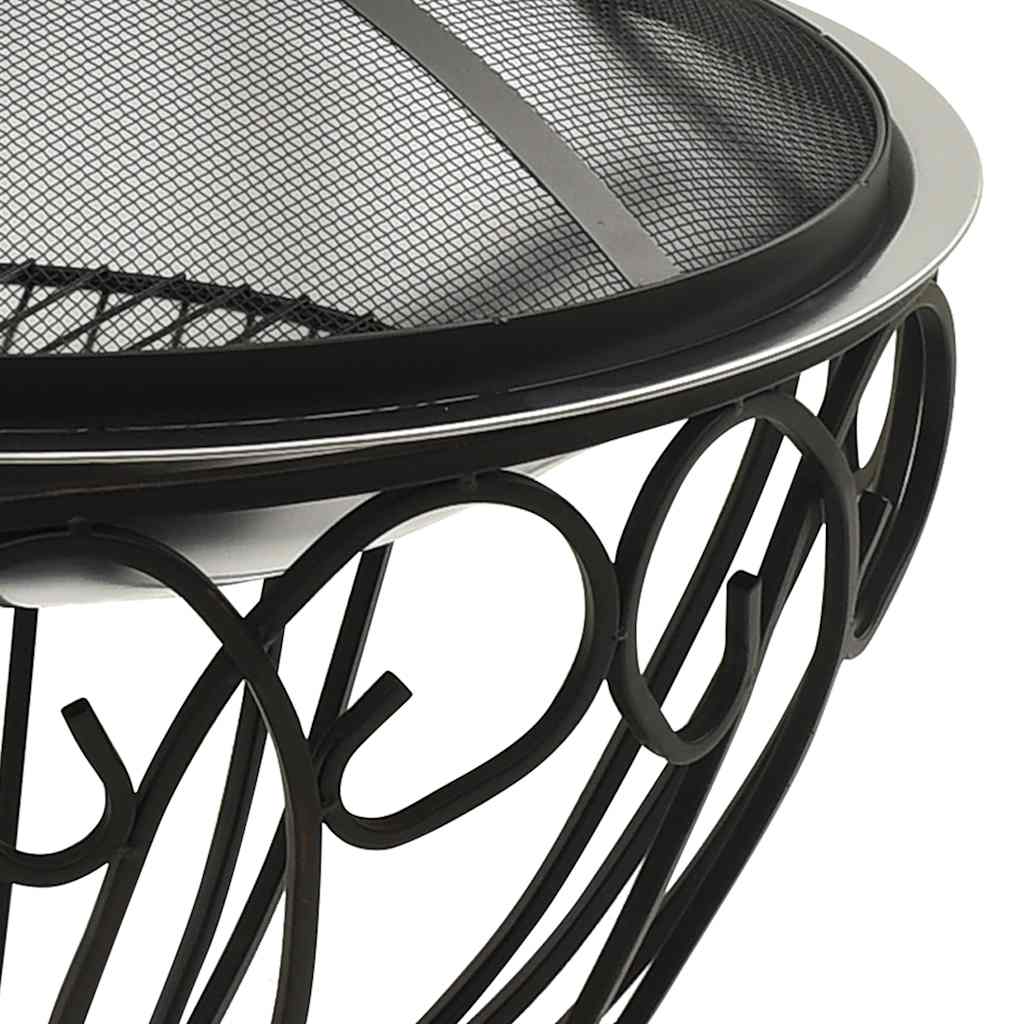 Braciere e Barbecue 2in1 e Attizzatoio 59x59x60 cm Acciaio Inox