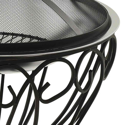Braciere e Barbecue 2in1 e Attizzatoio 59x59x60 cm Acciaio Inox