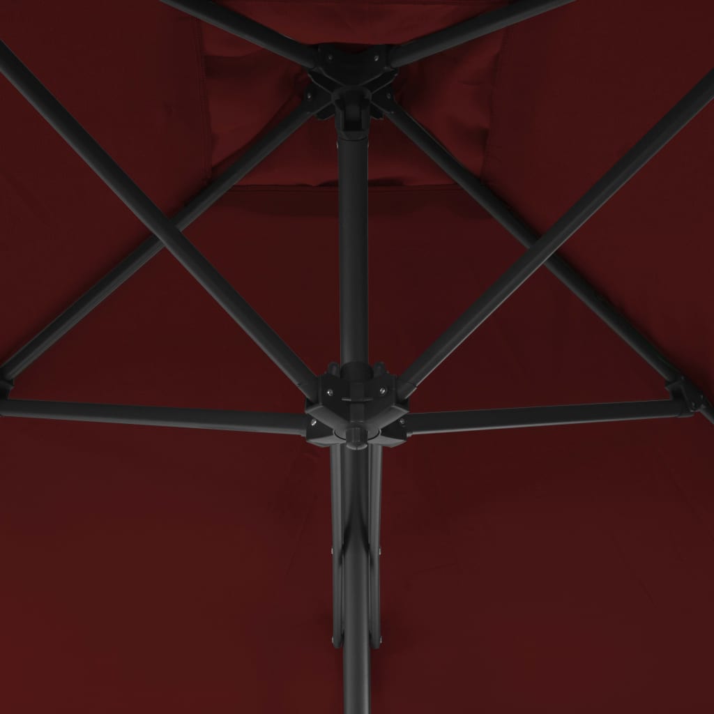 Ombrellone con Palo in Acciaio Rosso BordÃ² 250x250x230 cm