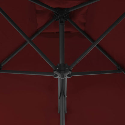 Ombrellone con Palo in Acciaio Rosso BordÃ² 250x250x230 cm
