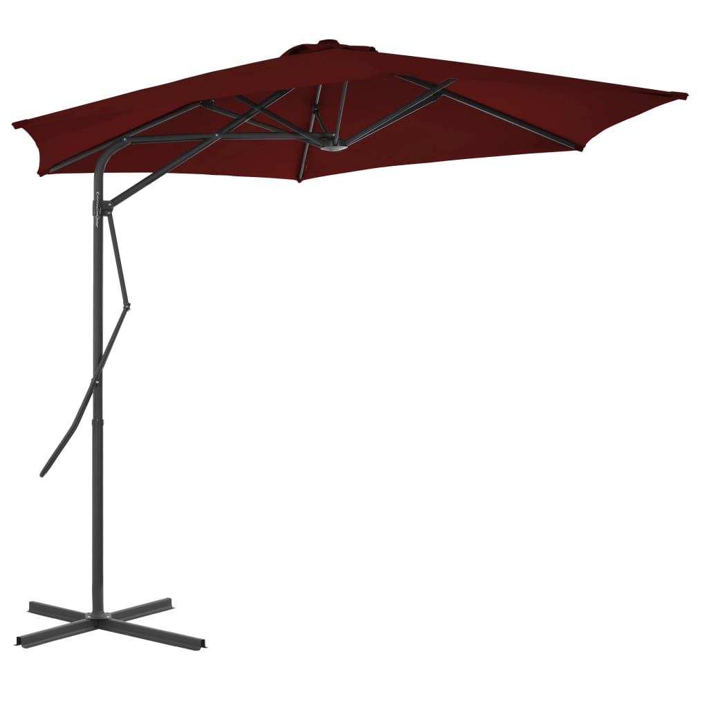 Ombrellone con Palo in Acciaio Rosso BordÃ² 300x230 cm