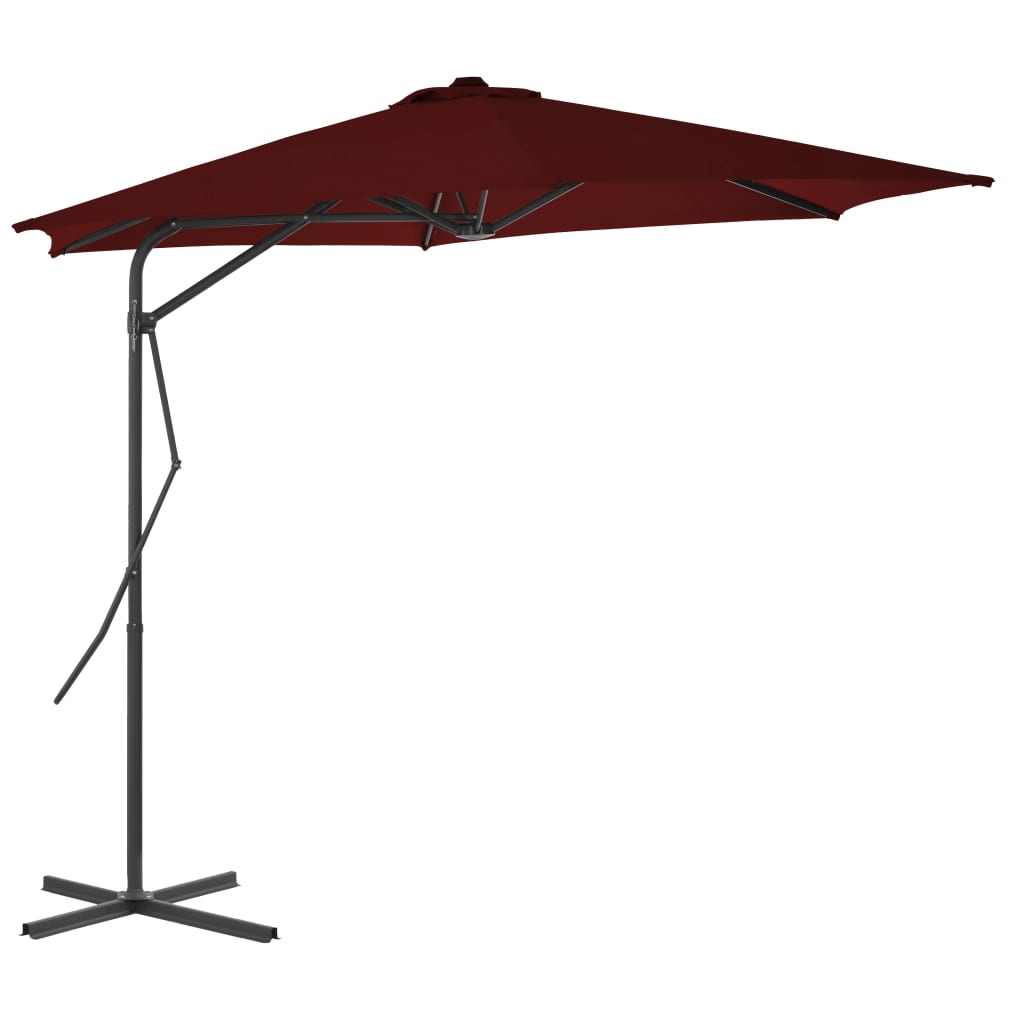 Ombrellone con Palo in Acciaio Rosso BordÃ² 300x230 cm