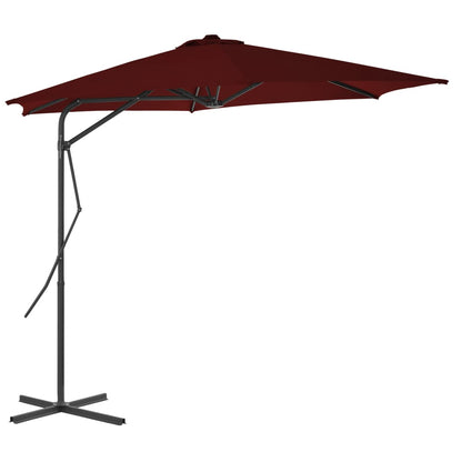 Ombrellone con Palo in Acciaio Rosso BordÃ² 300x230 cm