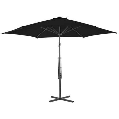 Ombrellone da Giardino con Palo in Acciaio Nero 300x230cm
