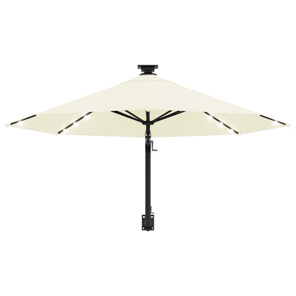 Ombrellone da Giardino a Parete con LED 300 cm Sabbia