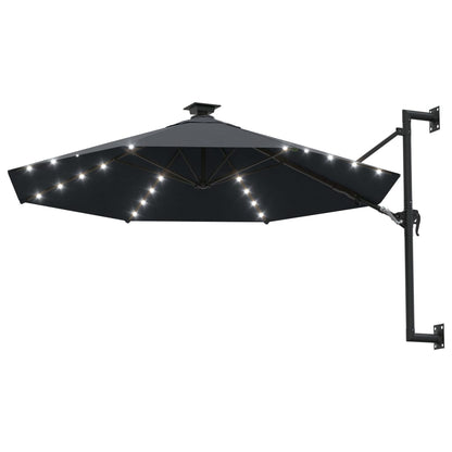 Ombrellone da Giardino a Parete con LED 300 cm Antracite